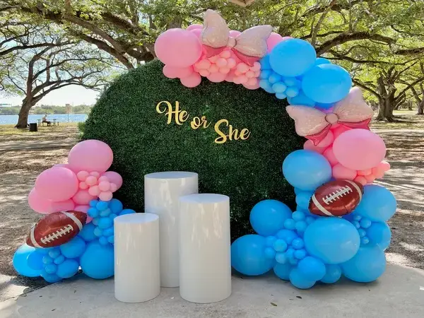Gender Reveal balloon decorations in Miami — photo 8